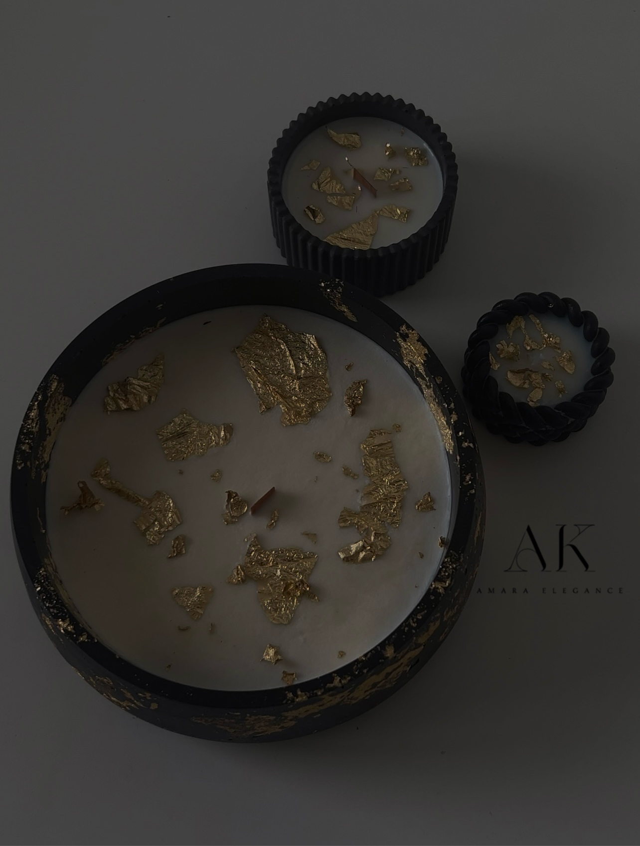 Black Gold Potted Candle