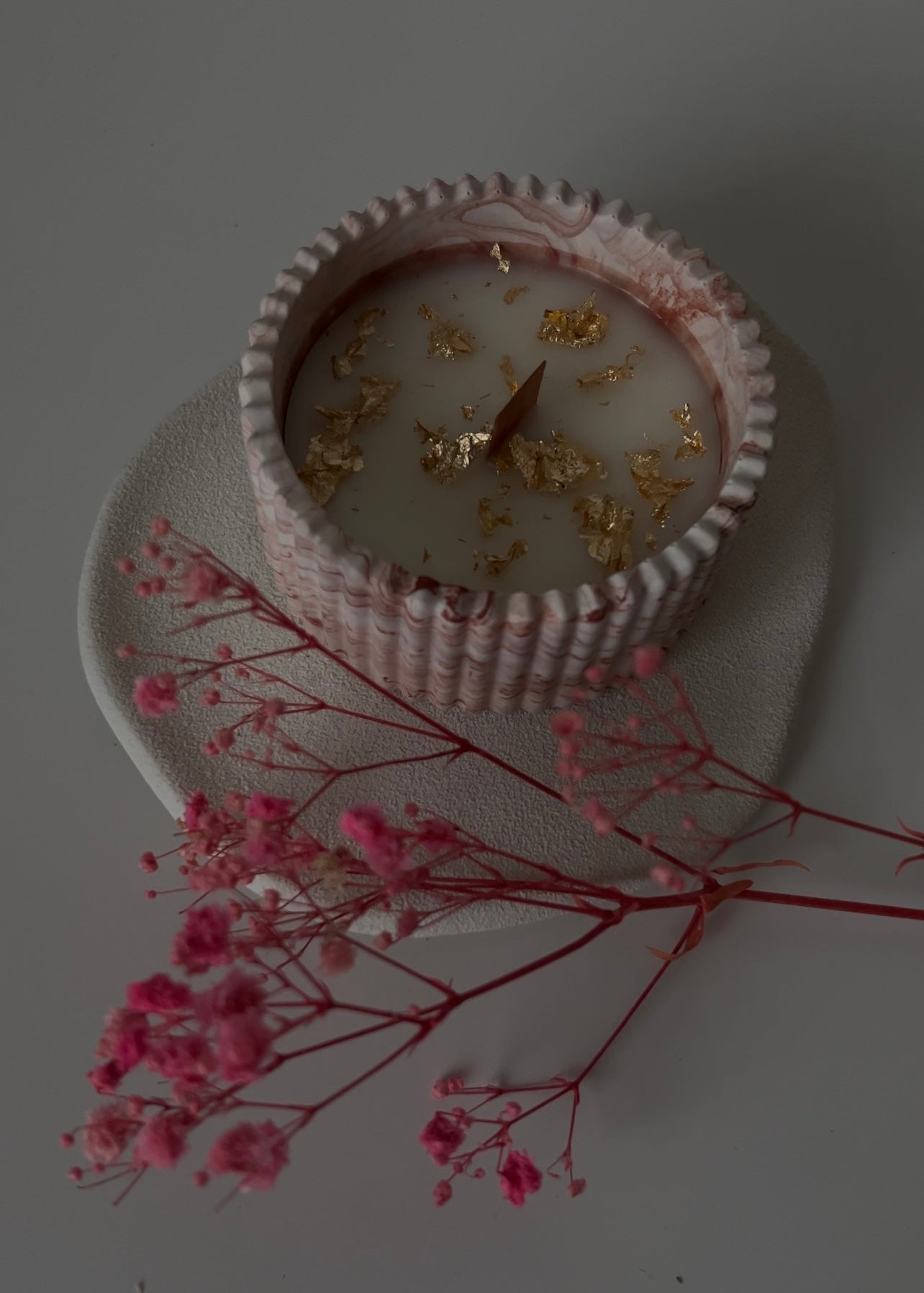 Marble Potted Candle Small