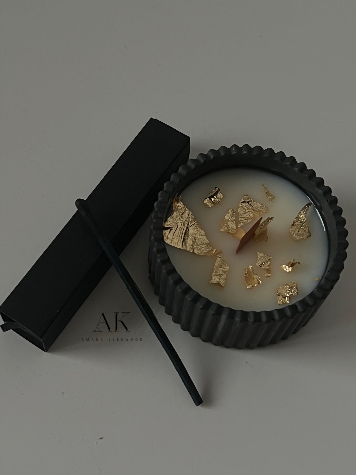 Black Potted Candle Small