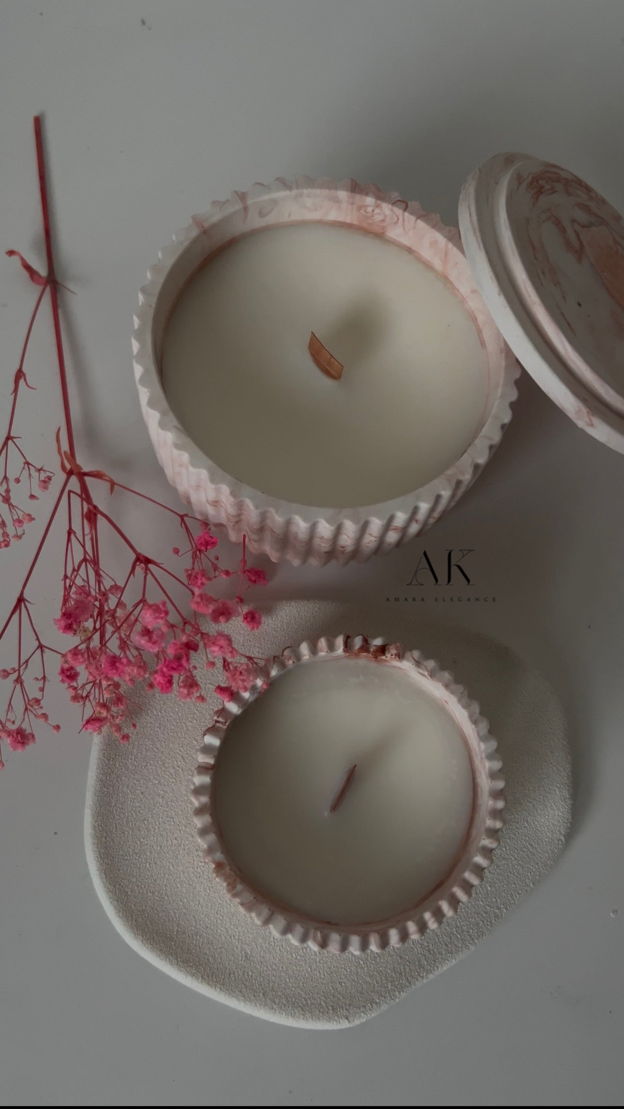Marble Potted Candle Small