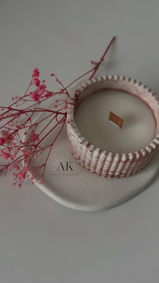 Marble Potted Candle Small