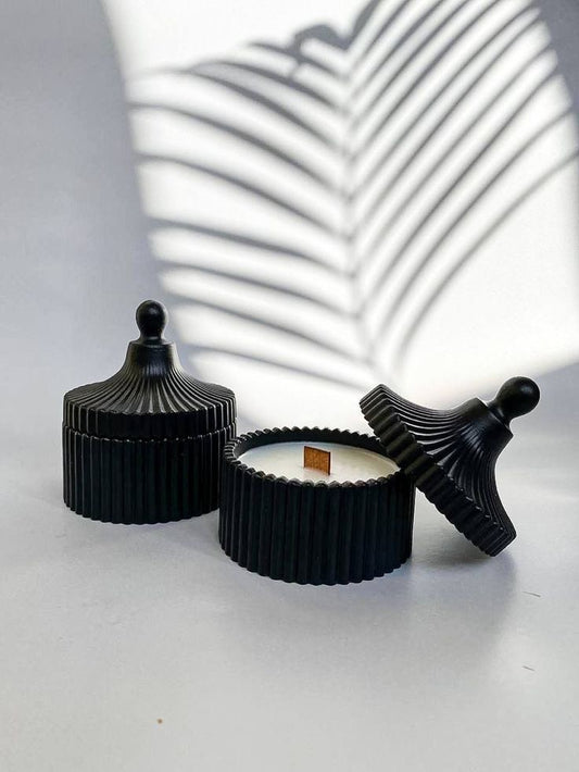 Black Potted Candle Small